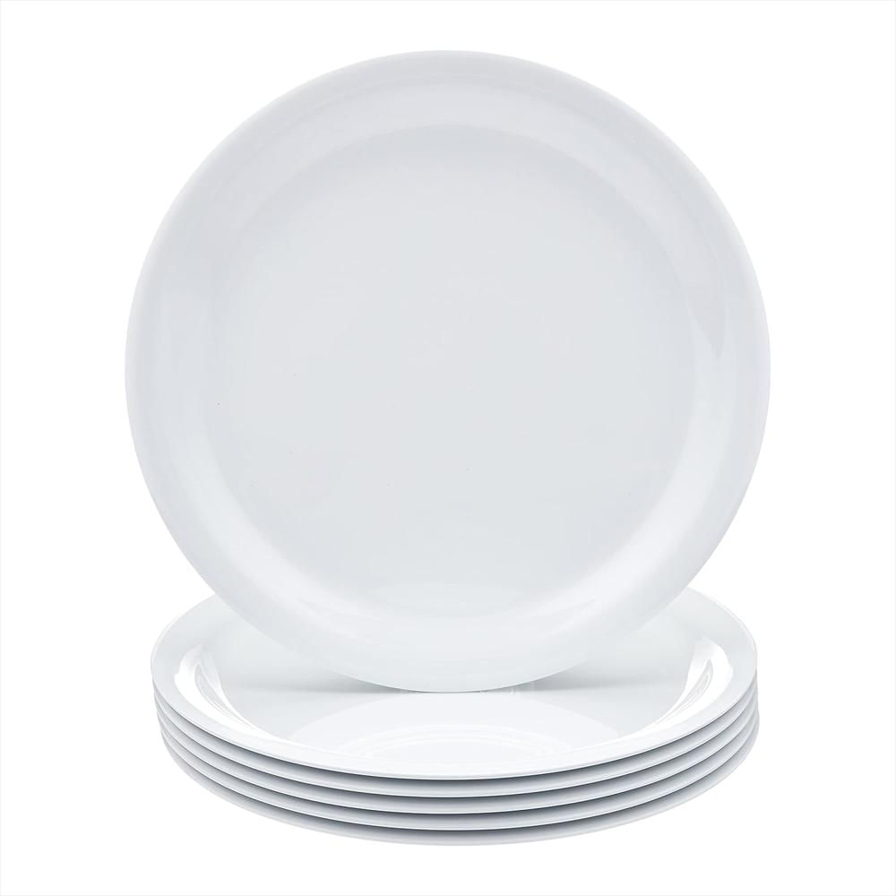 Plato De Melamina Amazon Basics 9 Pulgadas Resistente A Manchas Juego De 6 Piezas Blanco img #1