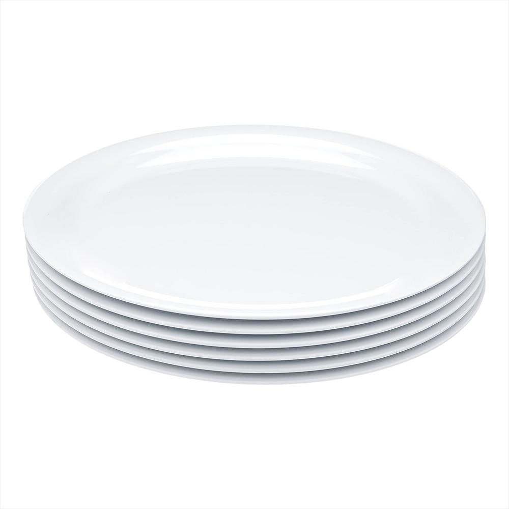 Plato De Melamina Amazon Basics 9 Pulgadas Resistente A Manchas Juego De 6 Piezas Blanco img #2