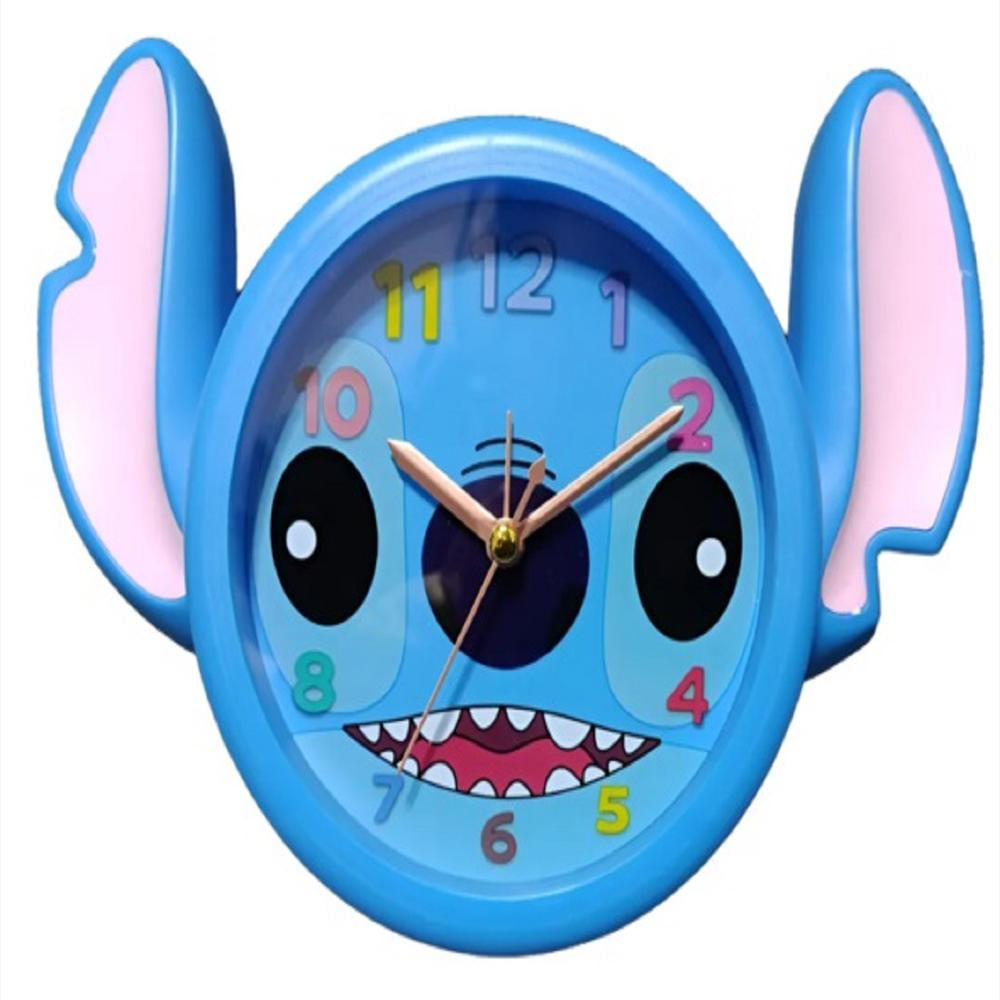 Reloj Despertador Infantil Stitch Azul Con Alarma img #1