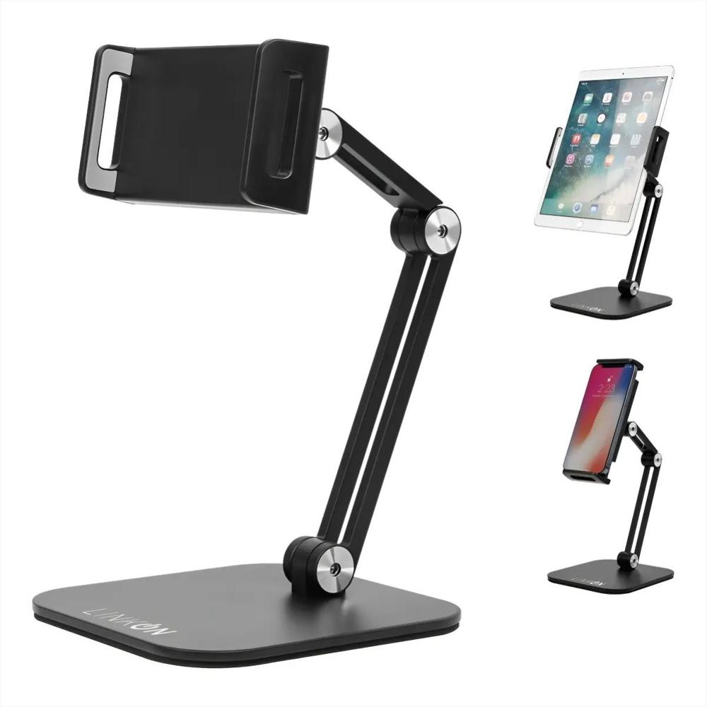Soporte Base Porta Celular O Tablet Para Escritorio Mesa Ajustable Color Negro img #1