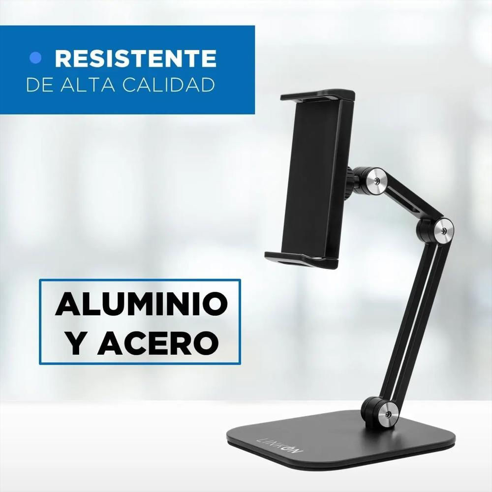 Soporte Base Porta Celular O Tablet Para Escritorio Mesa Ajustable Color Negro img #4