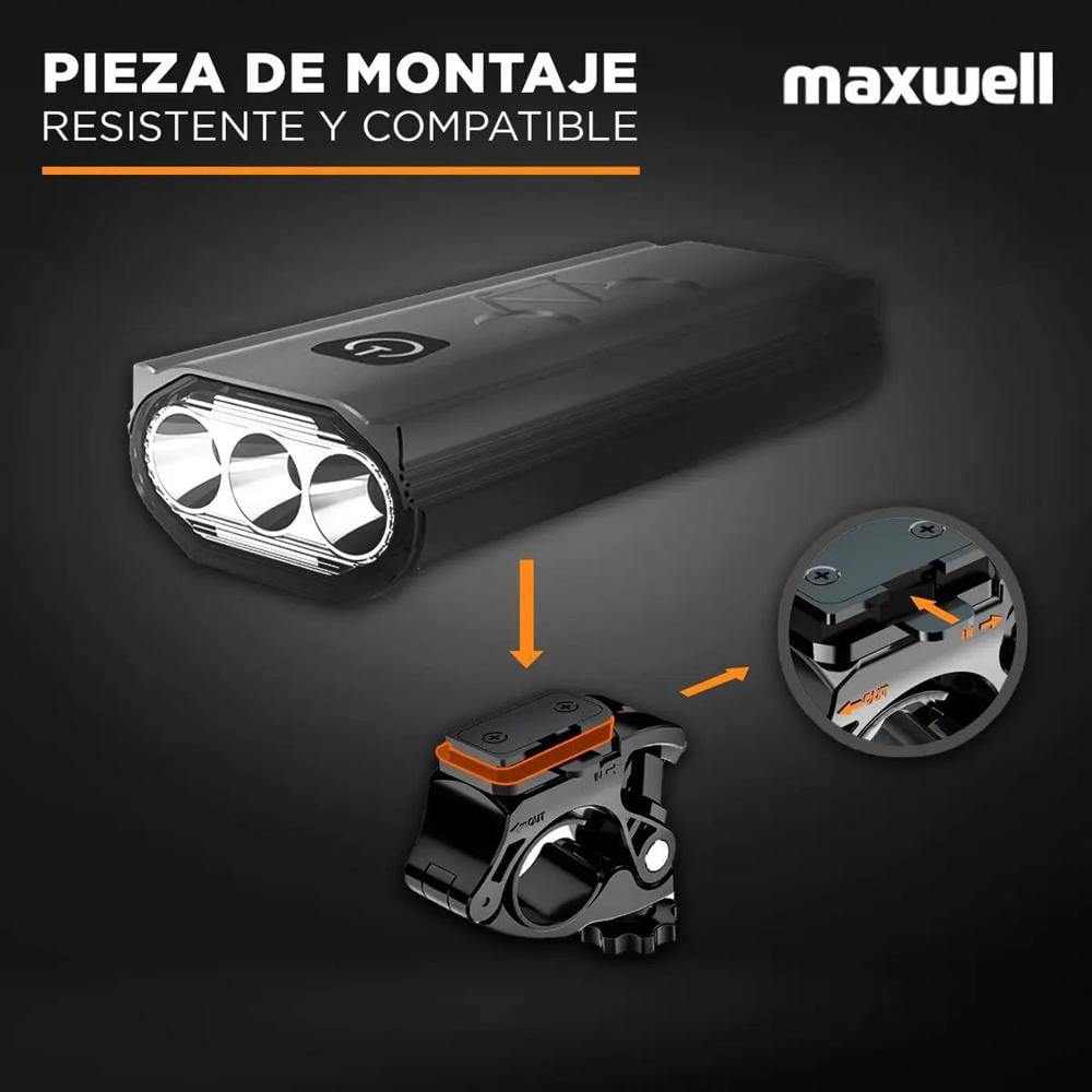 Luz Linterna Para Bicicleta Set Delantera Y Trasera Con Recarga Usb Impermeable Y 6 Modos De Iluminación img #2