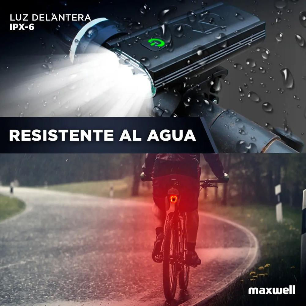 Luz Linterna Para Bicicleta Set Delantera Y Trasera Con Recarga Usb Impermeable Y 6 Modos De Iluminación img #4
