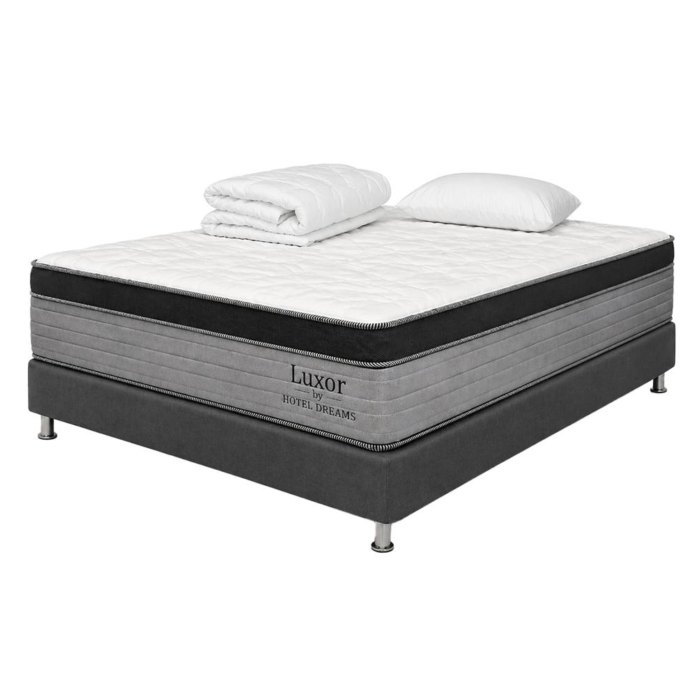 Combo Colchón Hotel Dreams Luxor Pocket Sencillo 100X190 Cm + Basecama + Protector De Colchon + 1 Almohada img #1