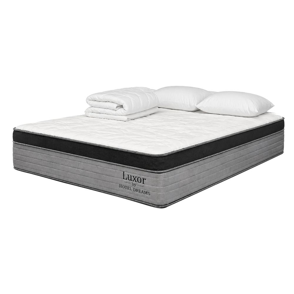 Combo Colchón Hotel Dreams Luxor Pocket King 200X200cm + Protector De Colchon + 2 Almohada img #1
