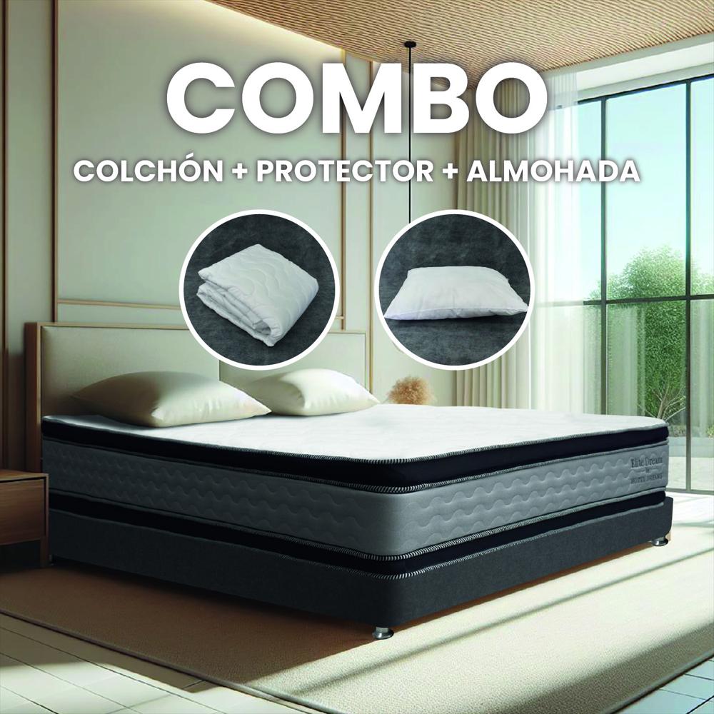 Combo Colchón Hotel Dreams Elite Dreams Sencillo 100X190 Cm + Protector De Colchon + 1 Almohada img #2