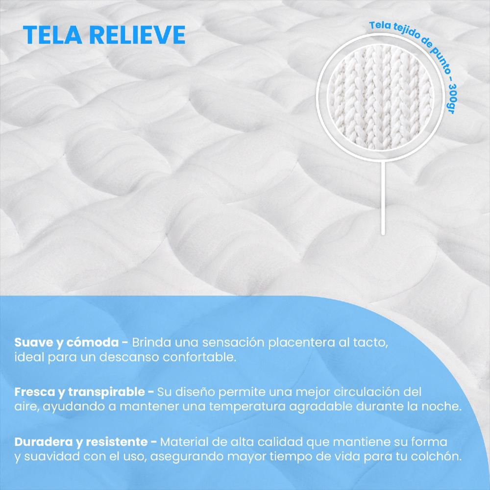 Combo Colchón Hotel Dreams Elite Dreams Doble 140X190 Cm + Basecama + Protector De Colchon + 2 Almohada img #4