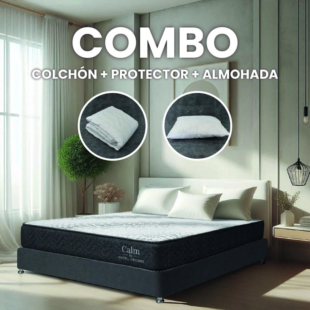 Combo Colchón Hotel Dreams Calm Semidoble 120X190 Cm + Protector De Colchon + 1 Almohada img #2