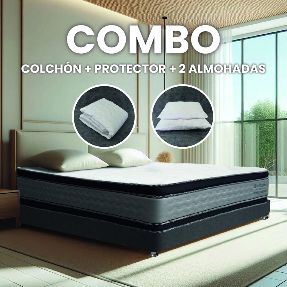 Combo Colchón Hotel Dreams Elite Dreams King 200X200cm + Protector De Colchon + 2 Almohada img #2