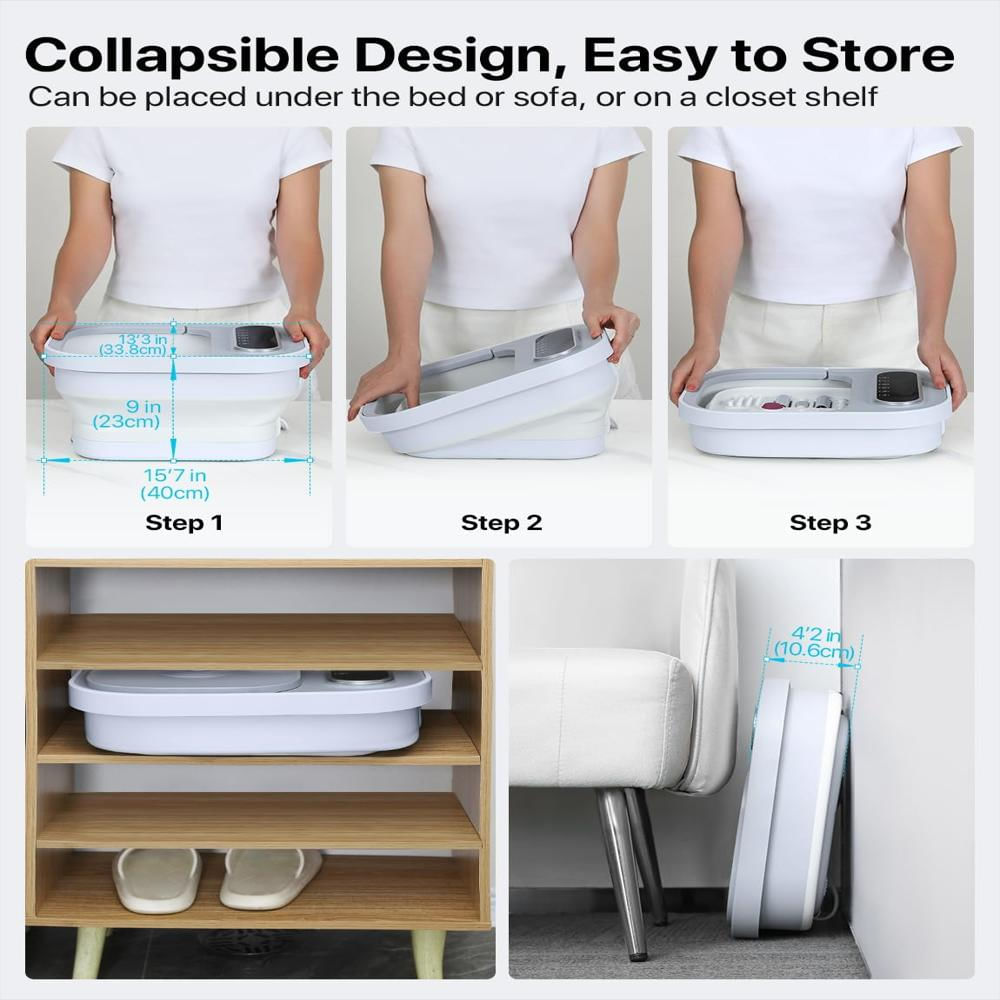 Spa Plegable Para Pies Alljoy Con Calor Y 6 Rodillos img #3