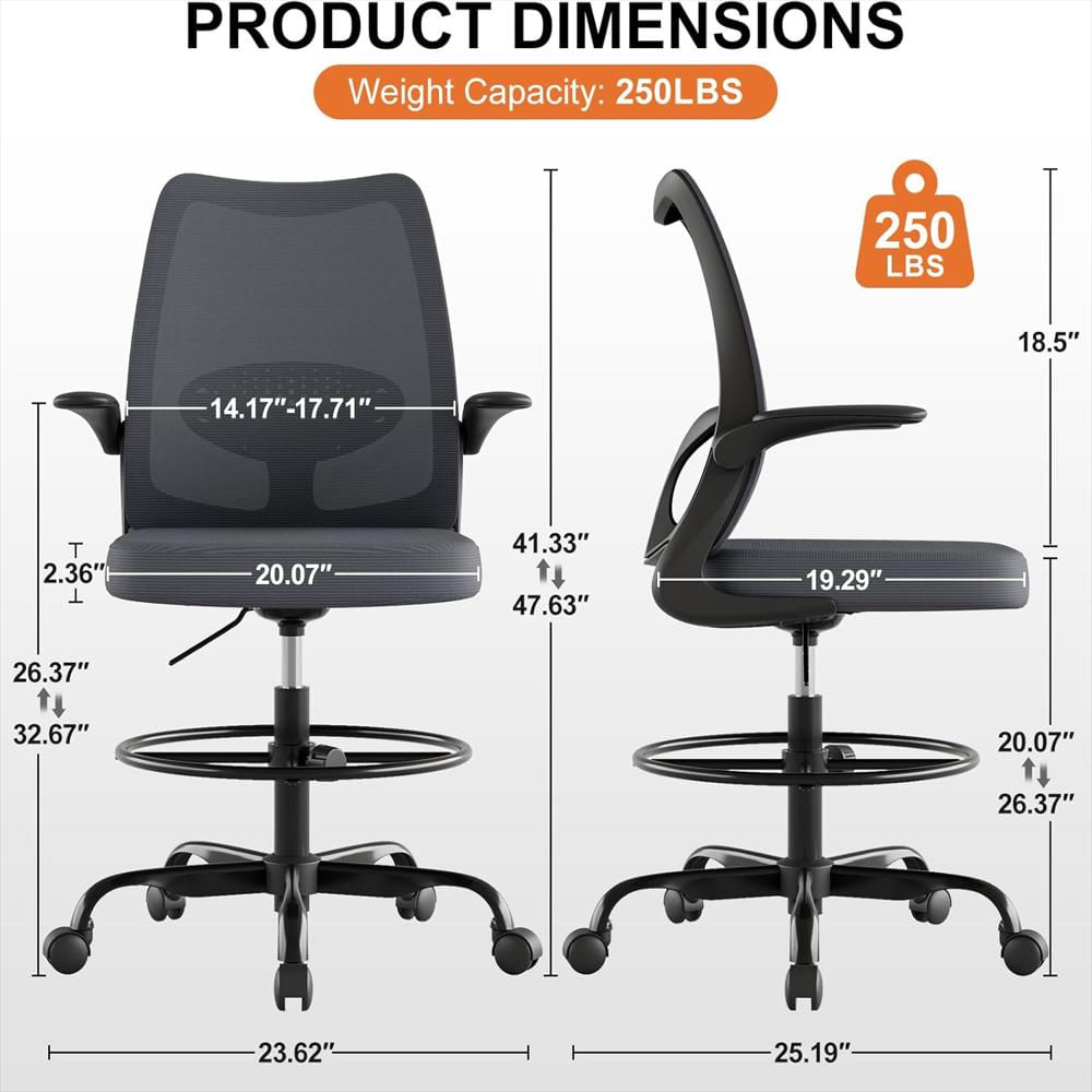 Silla Ergonómica Beryth Con Soporte Lumbar Y Reposapiés Ajustable Malla Transpirable img #3