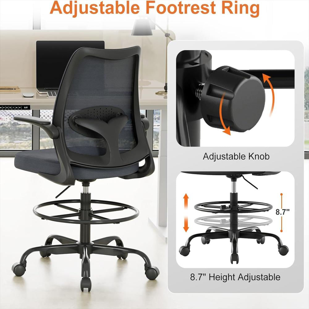 Silla Ergonómica Beryth Con Soporte Lumbar Y Reposapiés Ajustable Malla Transpirable img #5