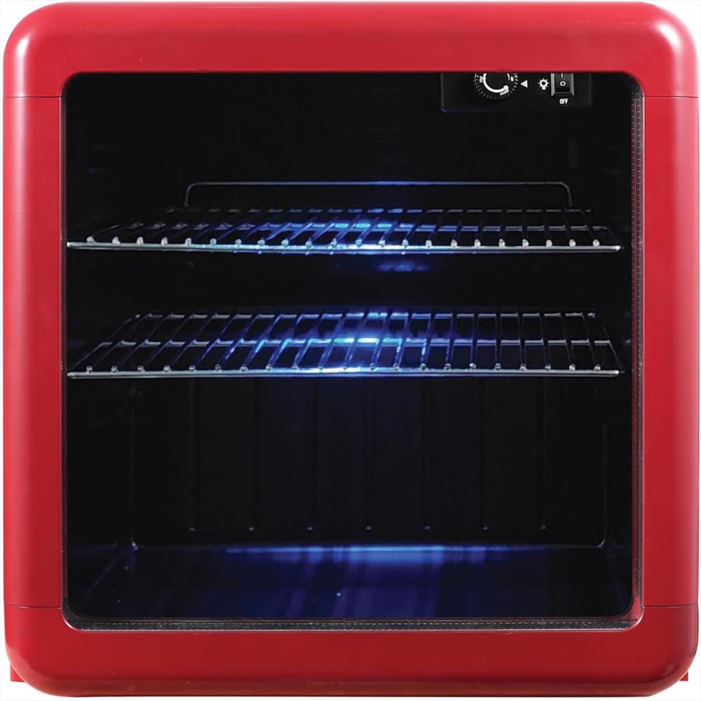 Enfriador De Bebidas Magic Chef Estilo Retro Rojo 2 Estantes Led Interior Ajustable img #1