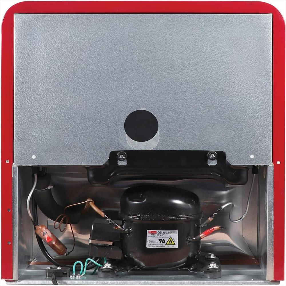 Enfriador De Bebidas Magic Chef Estilo Retro Rojo 2 Estantes Led Interior Ajustable img #3