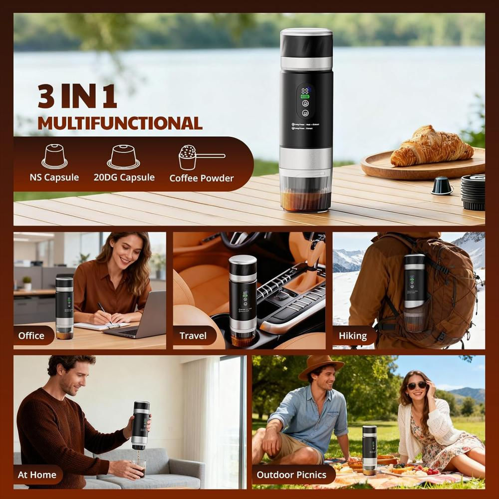 Cafetera De Espresso Portátil Lmoz Multifuncional Usb C Compatible Con Cápsulas Y Café Molido img #5