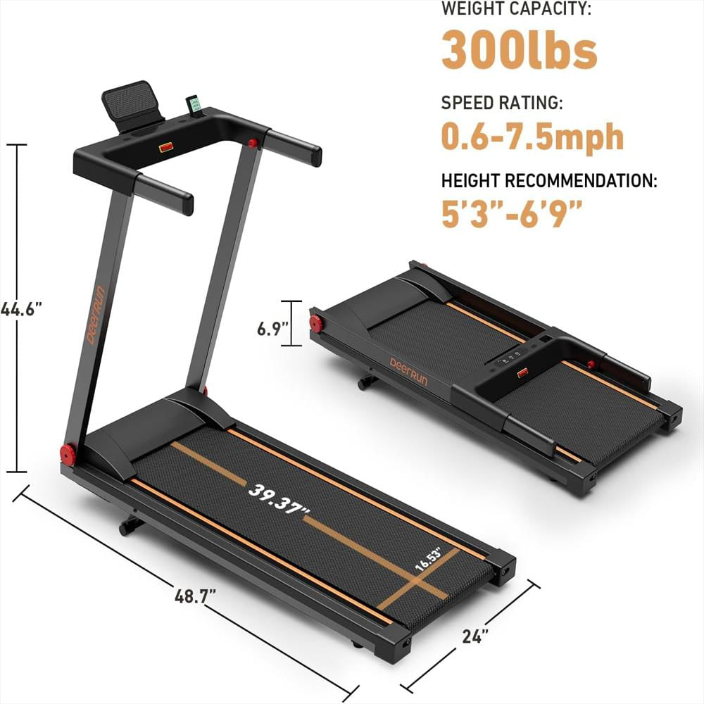 Caminadora Deerrun Plegable 3 Hp Inclinación Manual Compacta Para Hogar img #2