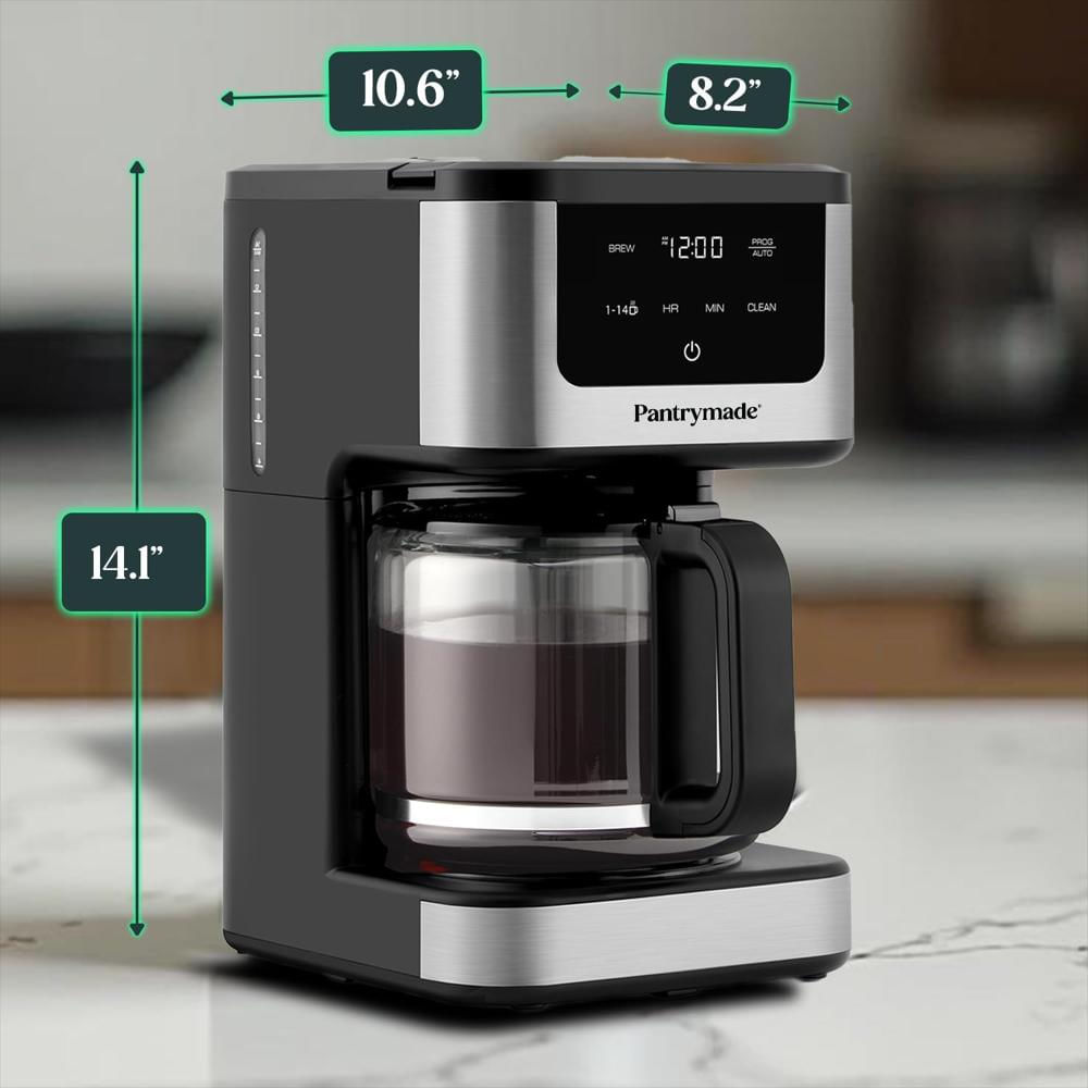 Cafetera Pantrymade Programable 14 Tazas Jarra Vidrio Apagado Automático Negra img #4