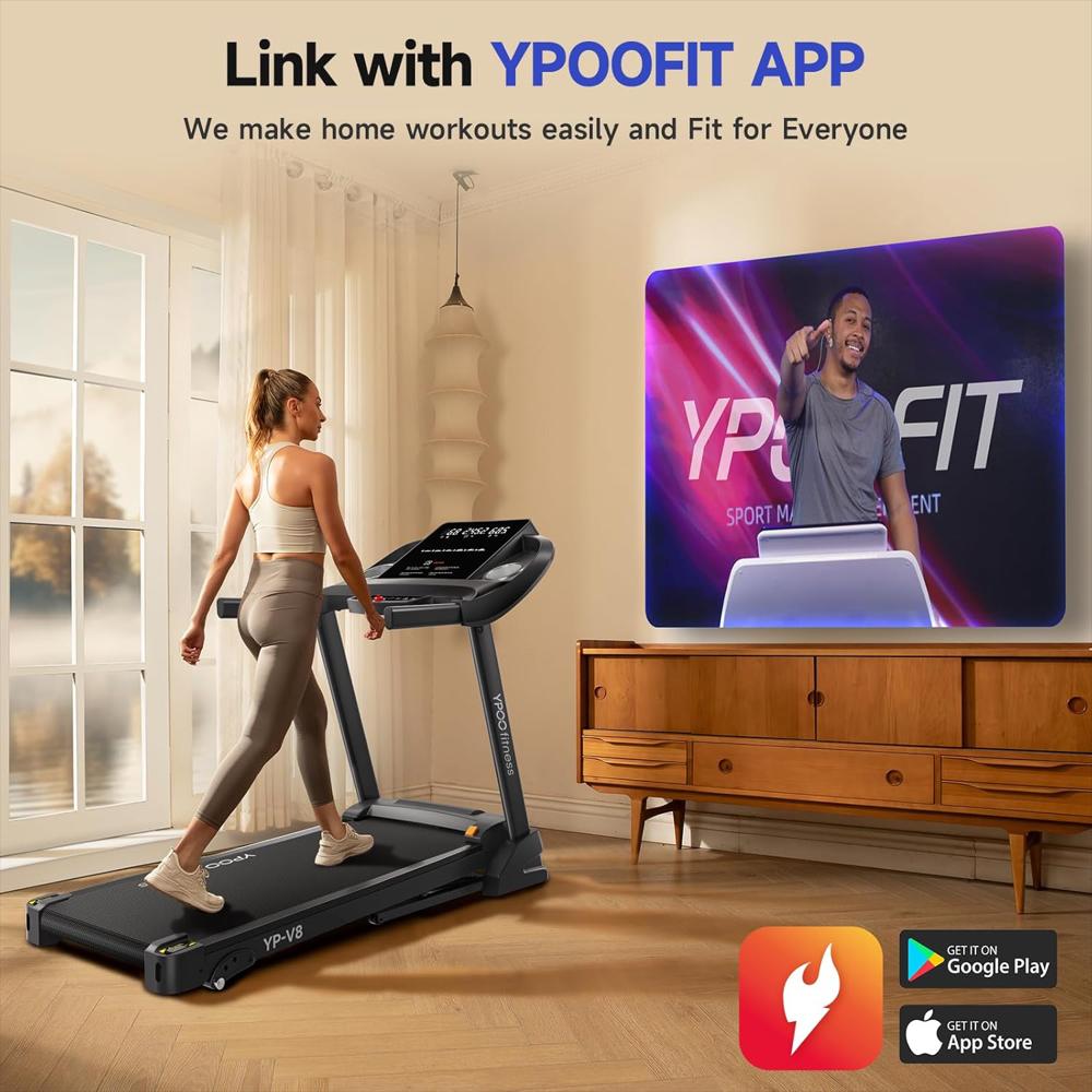 Caminadora Ypoo Plegable Con Bluetooth Pantalla Led Multifunción 8 Mph img #4