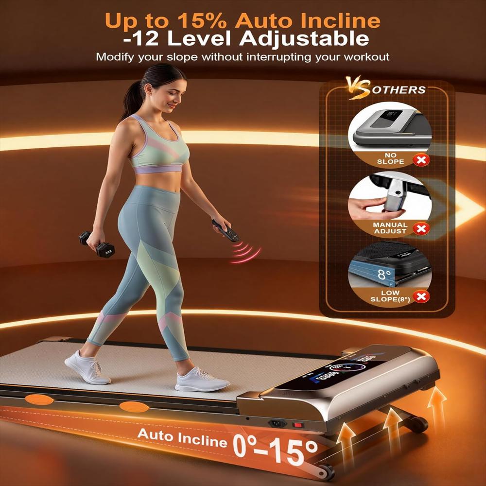 Caminadora Rayspace Inclinación Automática 12 Niveles Capacidad 204 Kg Pantalla Ui Bluetooth img #2
