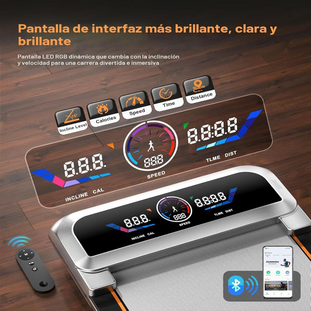Caminadora Rayspace Inclinación Automática 12 Niveles Capacidad 204 Kg Pantalla Ui Bluetooth img #3