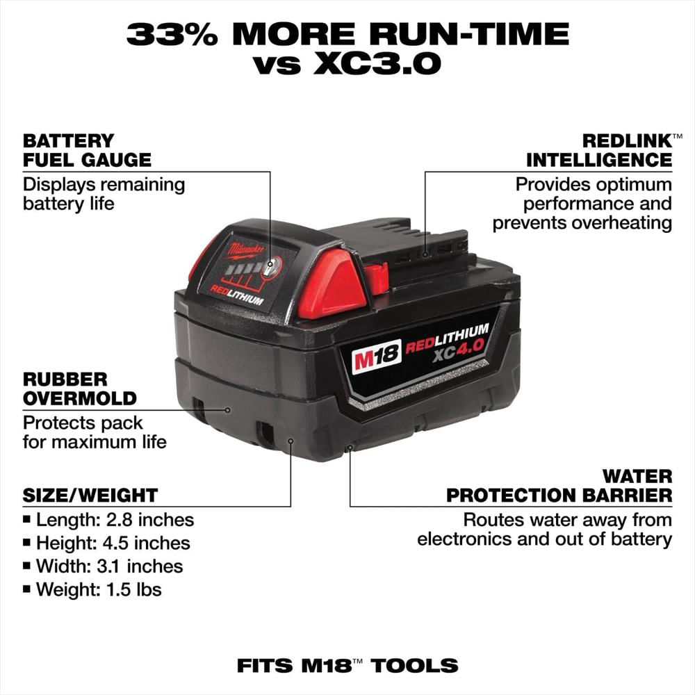 Batería Milwaukee 48 11 1840 M18 Redlithium Xc4.0 img #2
