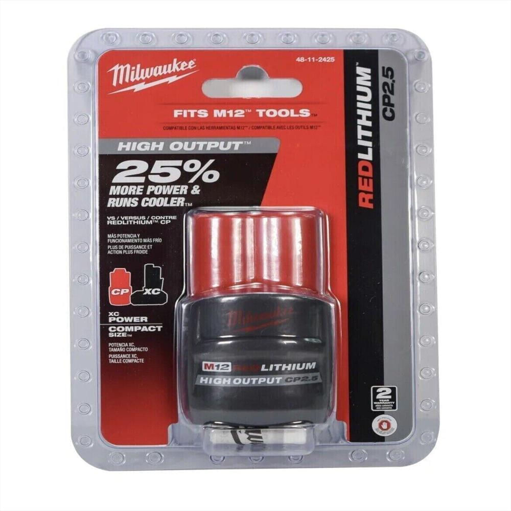 Batería Milwaukee 48 11 2425 M12 12V Redlithium High Output Cp2.5 img #1