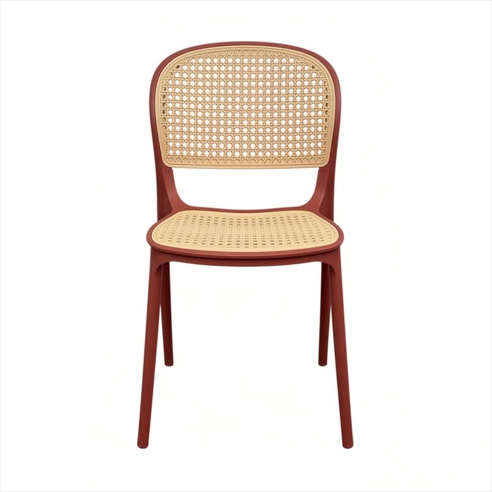 Silla Viena Tipo Mimbre Color Rojo img #1