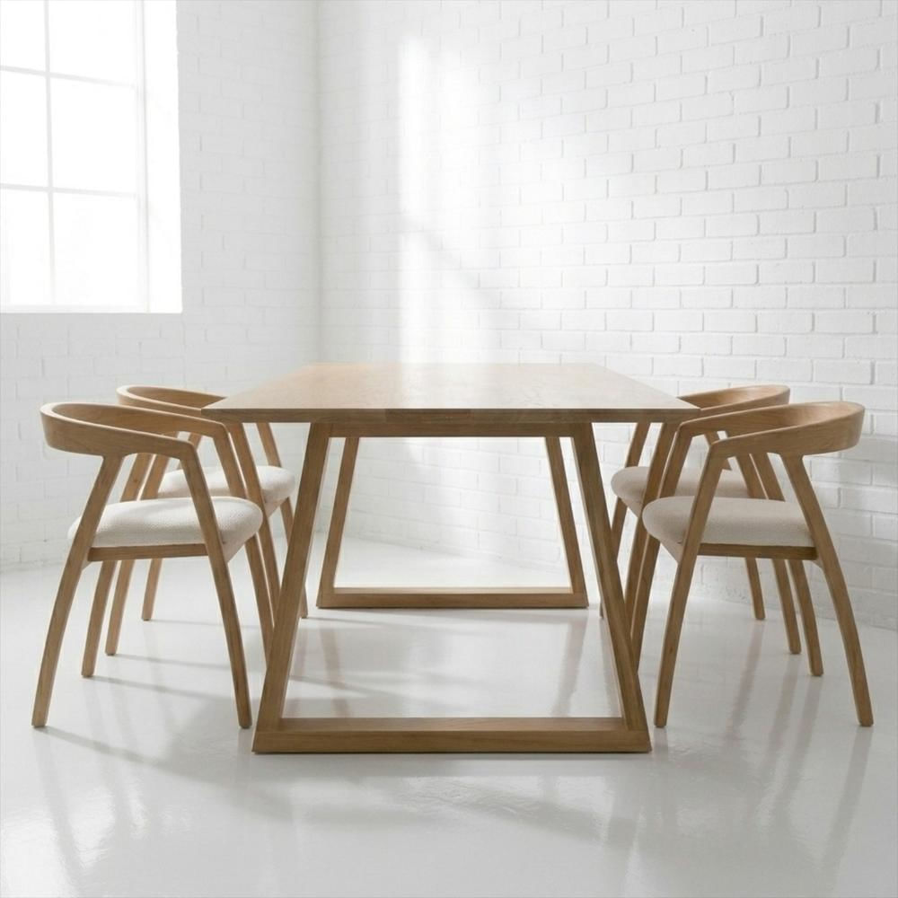 Juego De Comedor Atomic + 4 Sillas Roble Macizo img #3