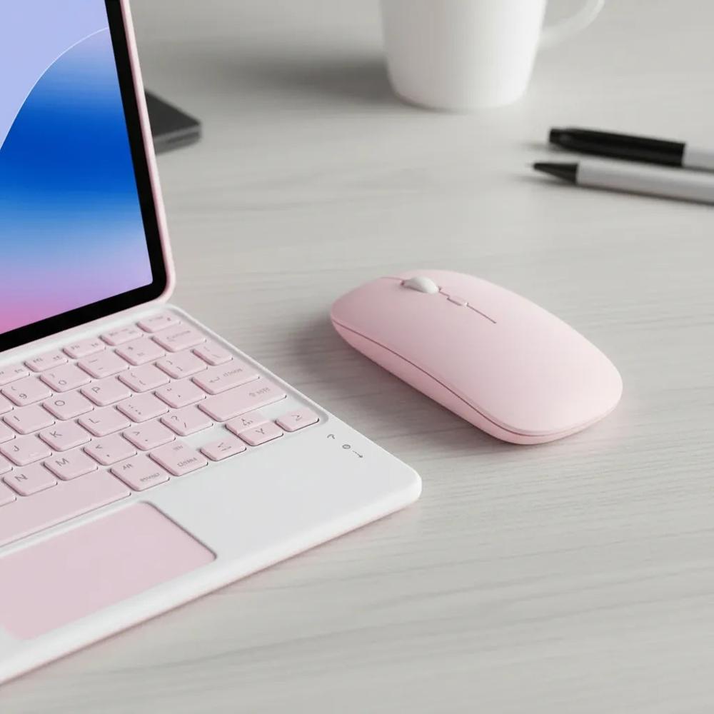 Estuche Teclado Trackpad Para Lenovo Tab K11 Rosa +Mouse img #3