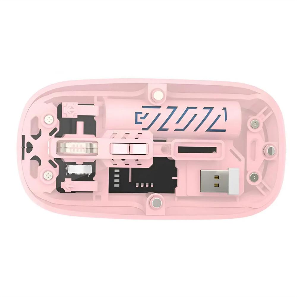 Mouse Inalámbricon 2.4G Y Bluetooth Recargable Transparente img #2
