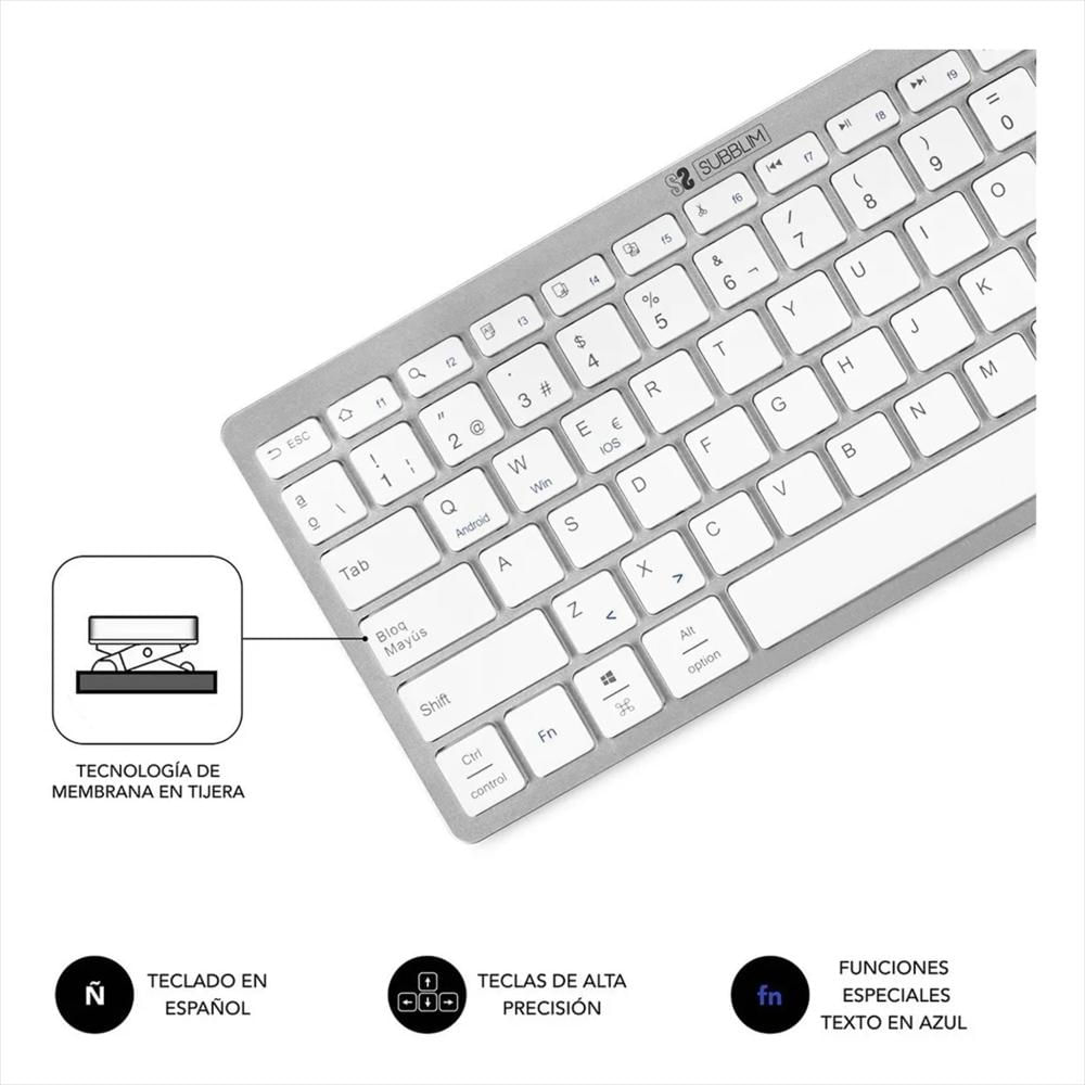 Teclado Inalámbrico Bluetooth Recargable Multicolor img #5