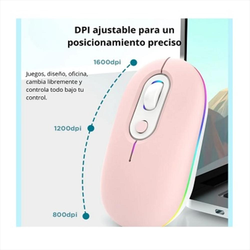 Mouse Inalámbrico 2.4G Y Bluetooth Recargable img #3