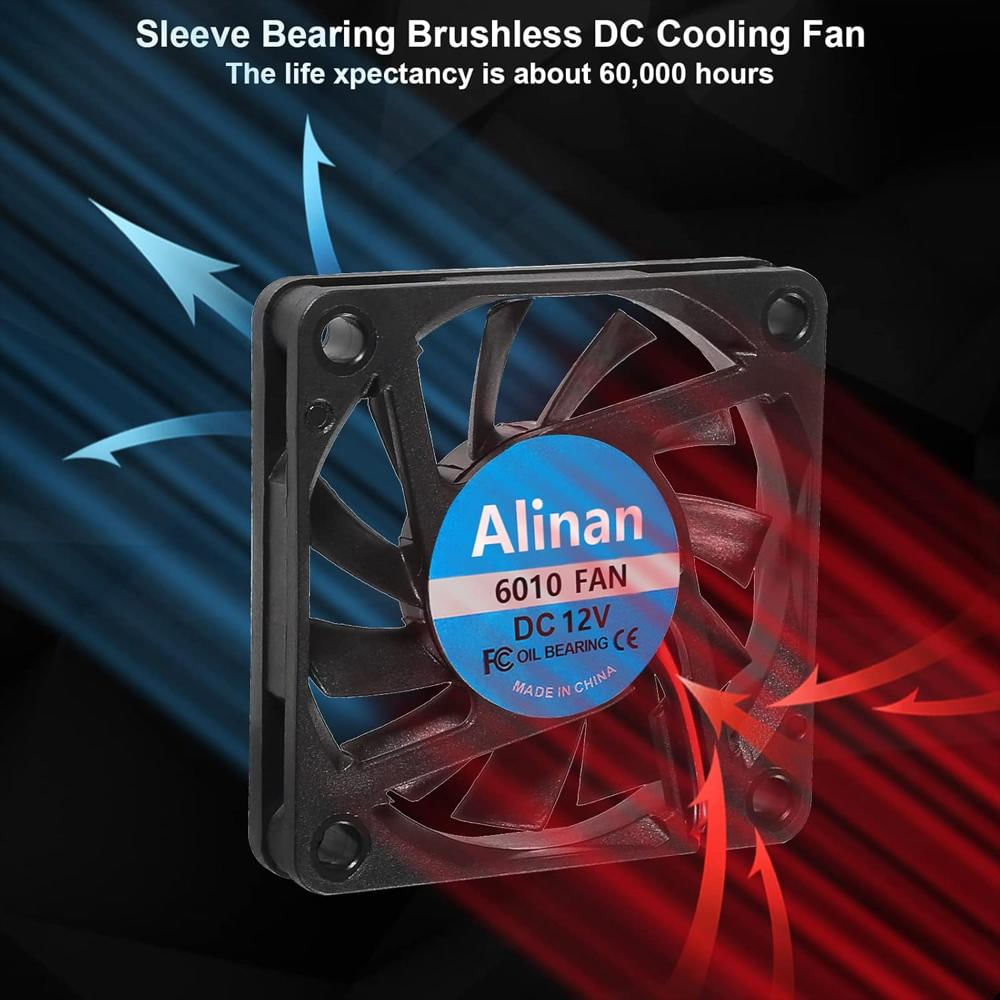 Ventilador Alinan 12V Brushless Dc Refrigeración Para Computadora 6 Cm 2 Pines img #2