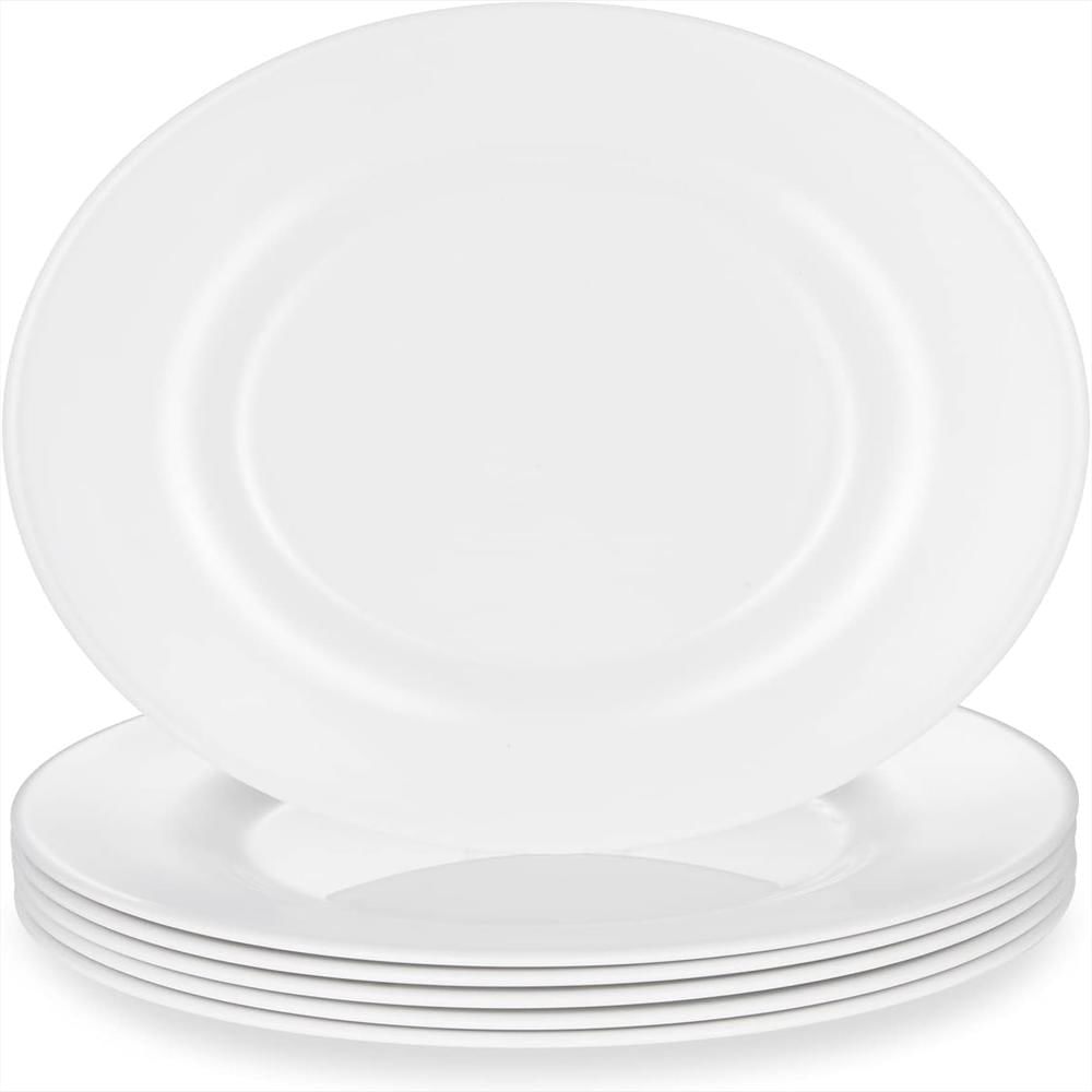 Plato Hsdt Melamina Blanco 10 Pulgadas Set De 6 Platos Multifuncionales img #1