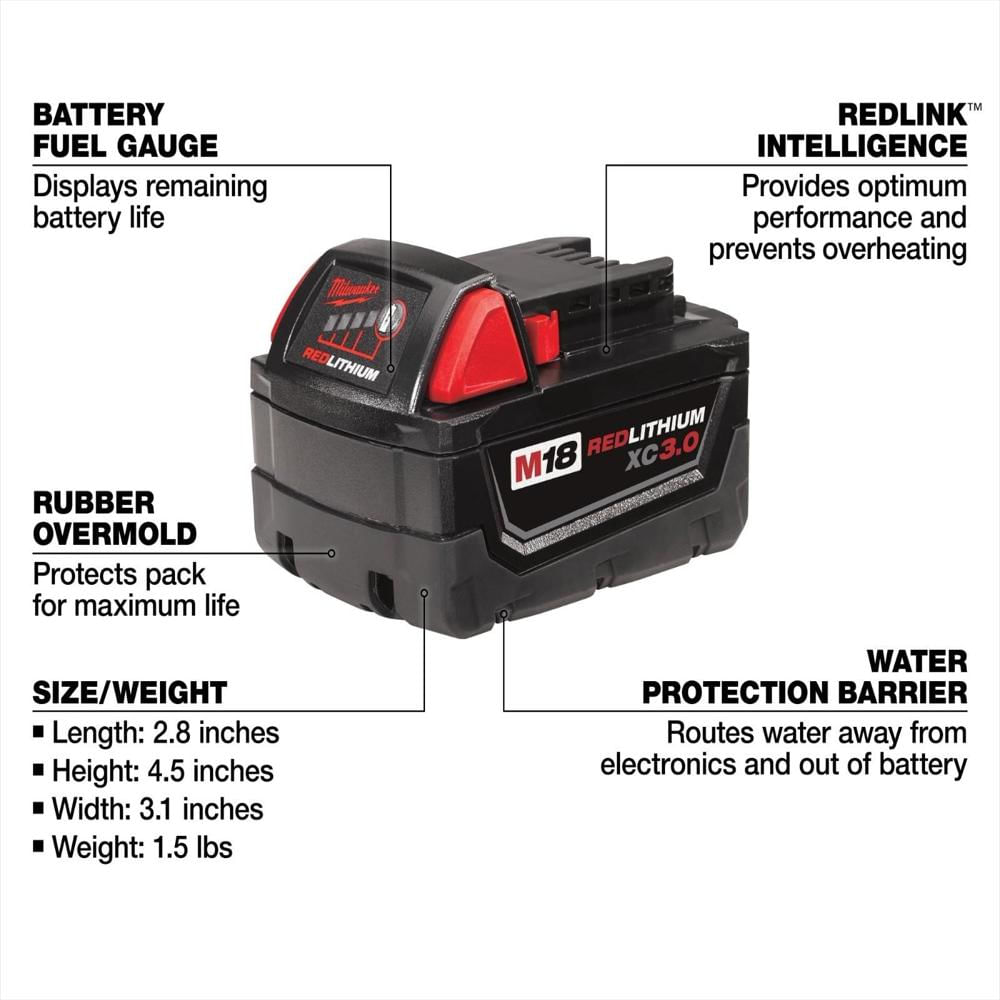 Batería Milwaukee 48 11 1828 M18 Redlithium Xc 3.0 img #2
