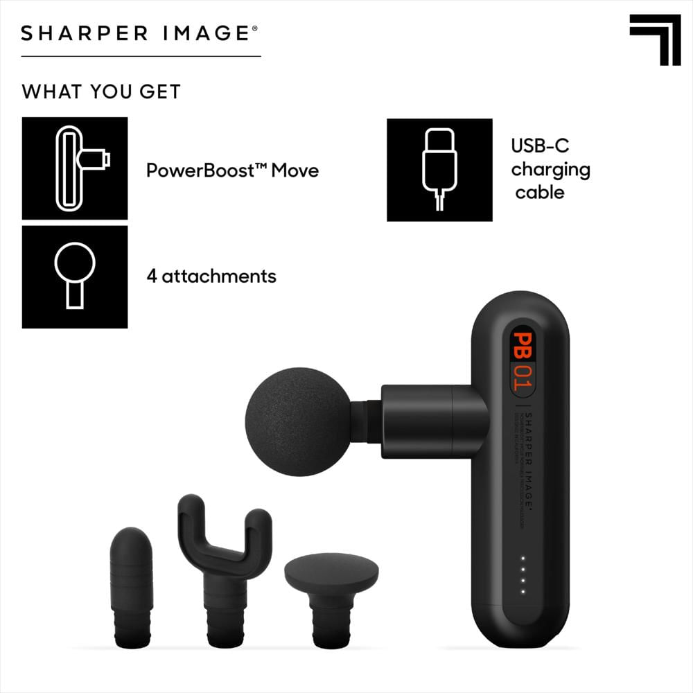 Masajeador Muscular Sharper Image Powerboost Move Con 4 Accesorios img #4