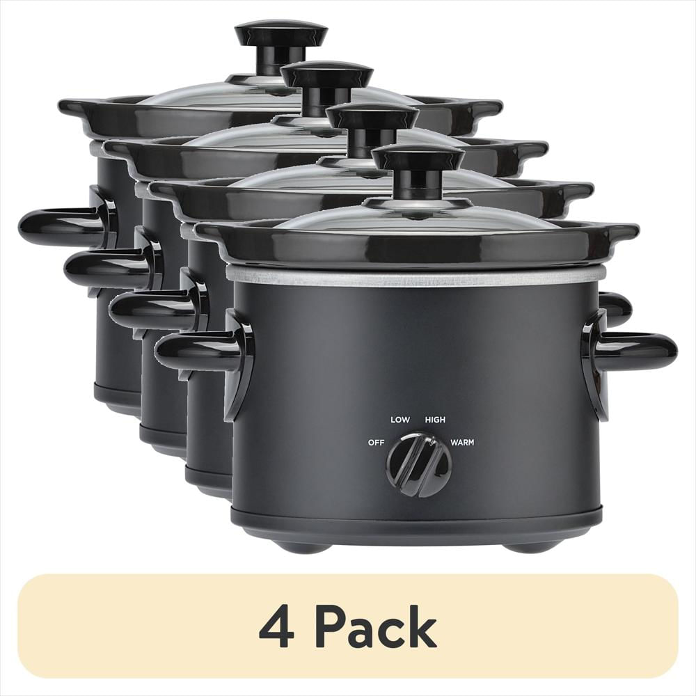 Pack De 4 Ollas De Cocción Lenta Mainstays De 2 Qt Negro img #2