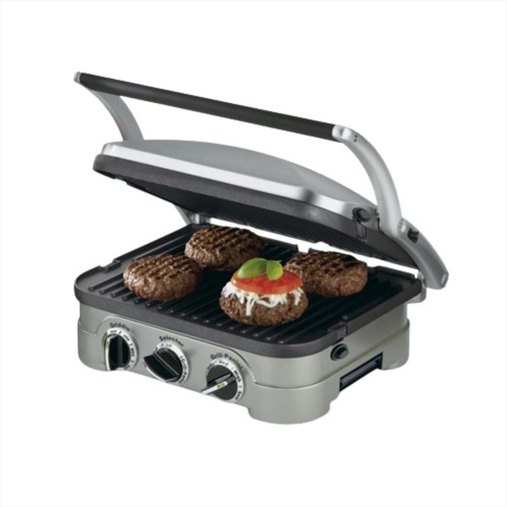 Parrilla Interior Cuisinart Griddler Gr 4Nnas Acero Inoxidable img #1