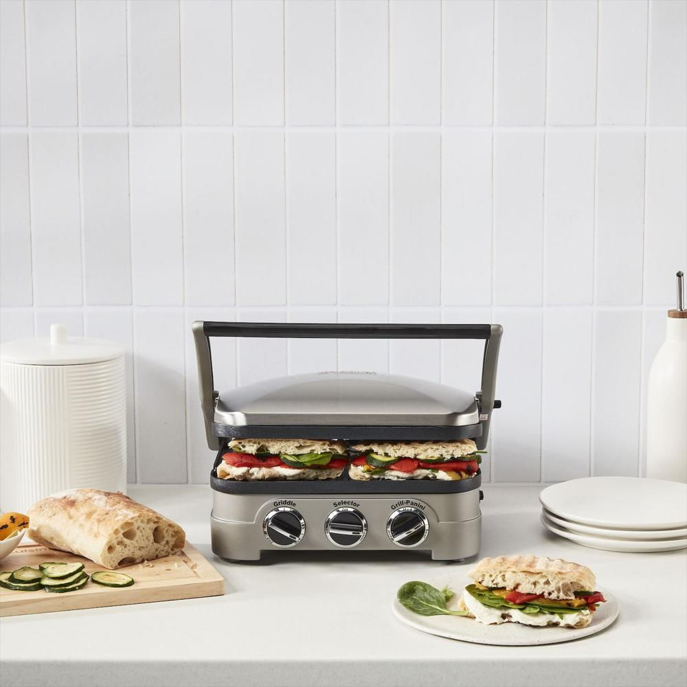 Parrilla Interior Cuisinart Griddler Gr 4Nnas Acero Inoxidable img #3