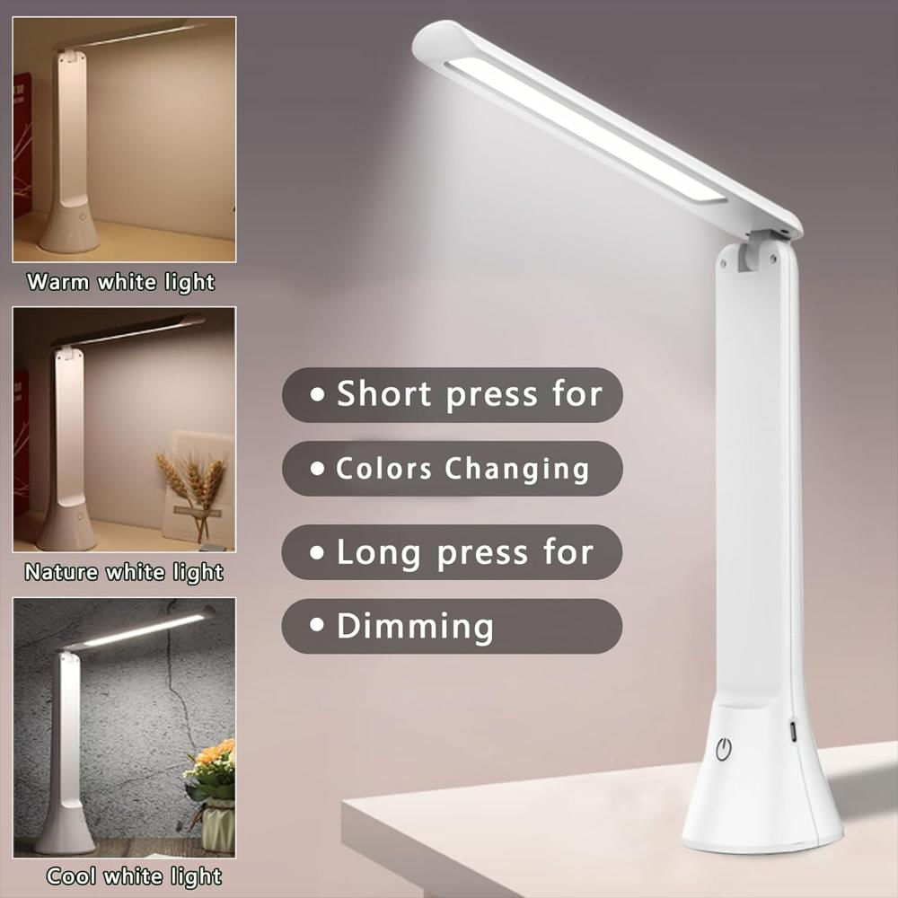 Lámpara De Escritorio Danlinlee Portátil Recargable Función Linterna Led Ajustable img #3