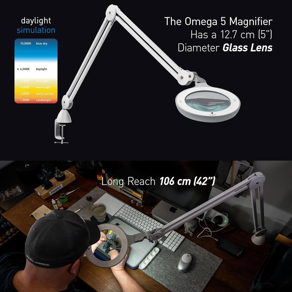 Lámpara De Aumento Daylight Led Brazo Ajustable Lentes Intercambiables 3 Y 5 Dioptrías img #3