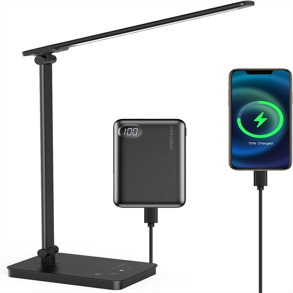 Lámpara De Escritorio Coolpeen Led Regulable 50 Modos 2 Puertos Usb Control Táctil img #1