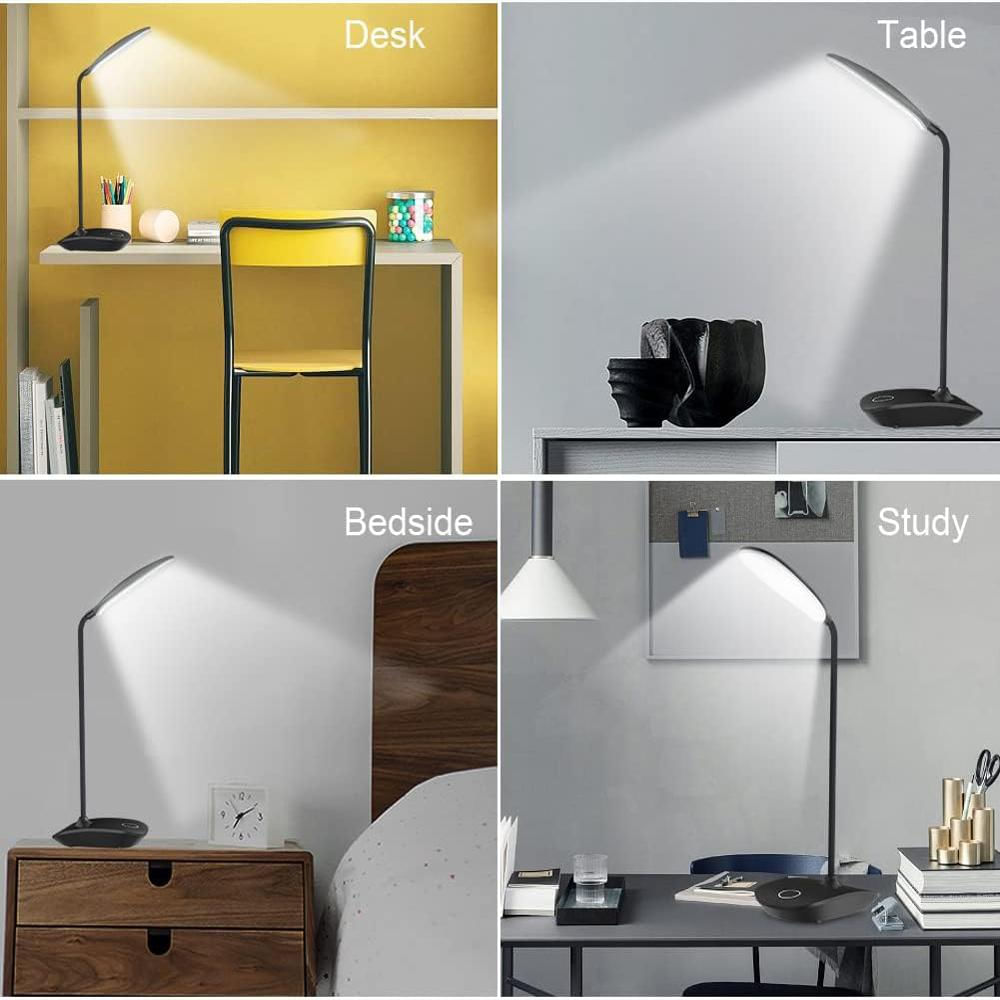 Lámpara De Escritorio Deeplite Led Inalámbrica Cuello Flexible Control Táctil 3 Niveles De Brillo img #5