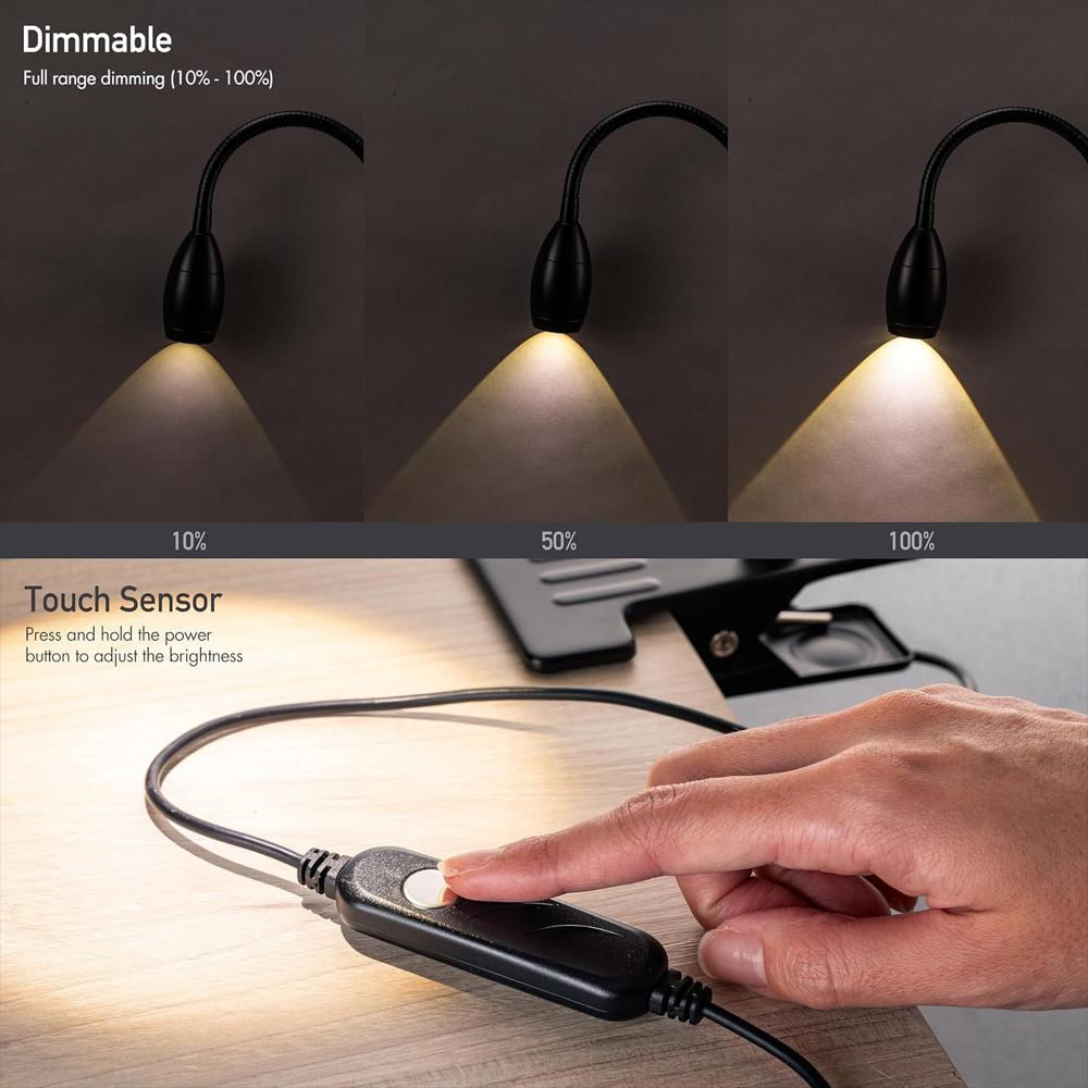 Lámpara Obright Clip Zoomable Led Regulable Cuello Flexible Luz 4000 K img #4