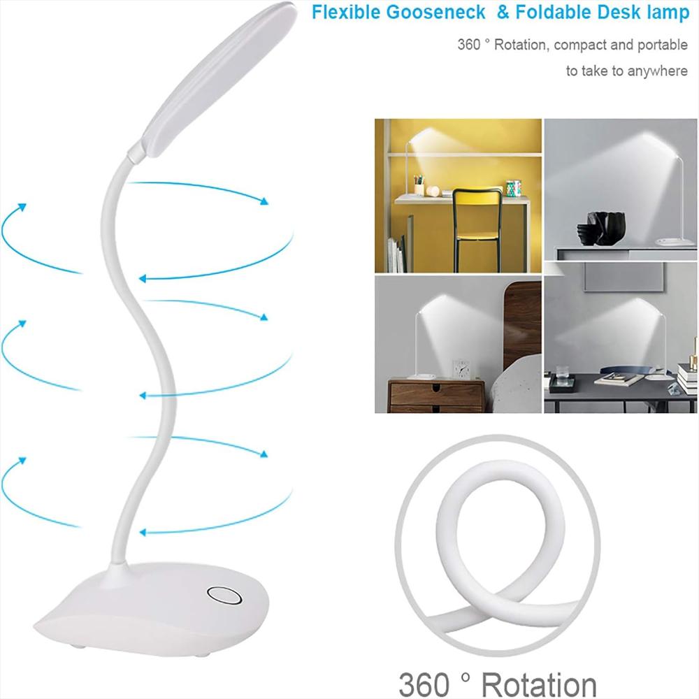 Lámpara De Escritorio Deeplite Led Inalámbrica Cuello De Cisne 3 Niveles De Brillo Control Táctil img #4