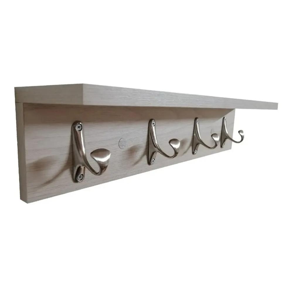 Perchero Con Repisa En Madera Y 4 Ganchos Color Blanco img #1