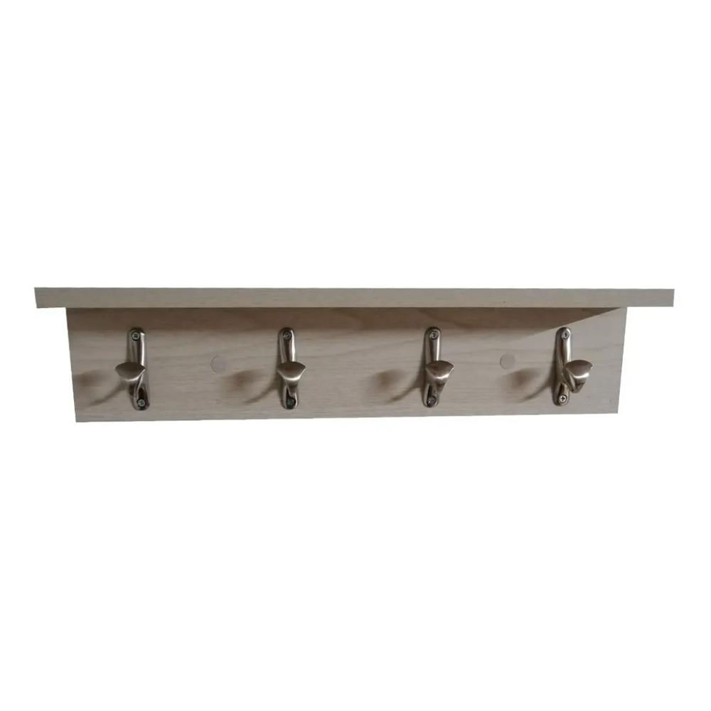 Perchero Con Repisa En Madera Y 4 Ganchos Color Blanco img #2