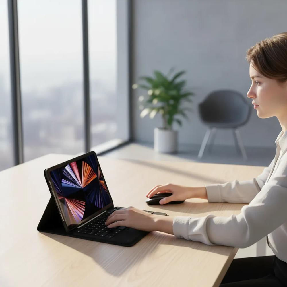 Estuche Teclado Trackpad Para Ipad A16 2025 Negro+Mouse img #3
