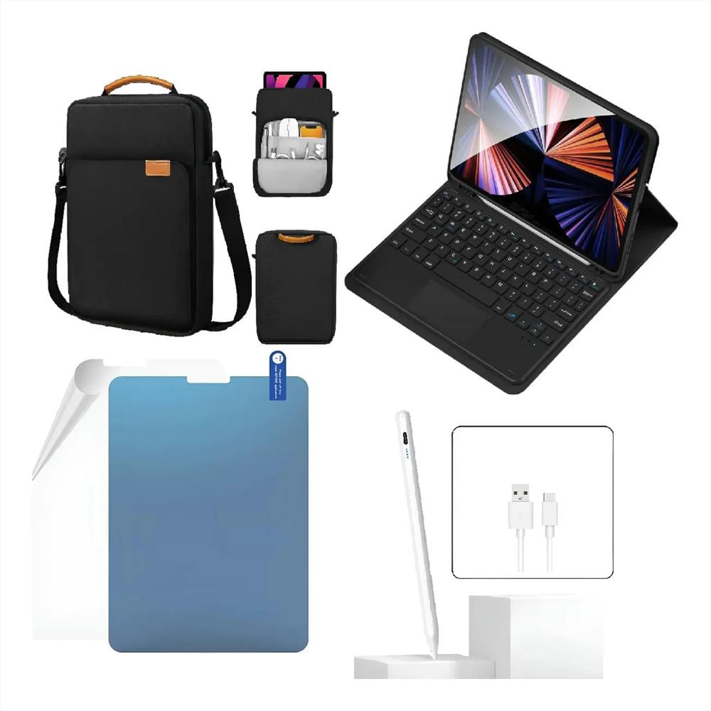 Estuche Teclado Trackpad Para Ipad 10Ma Gen 10.9 Negro +Bolso+Paperlike+Lapiz img #1