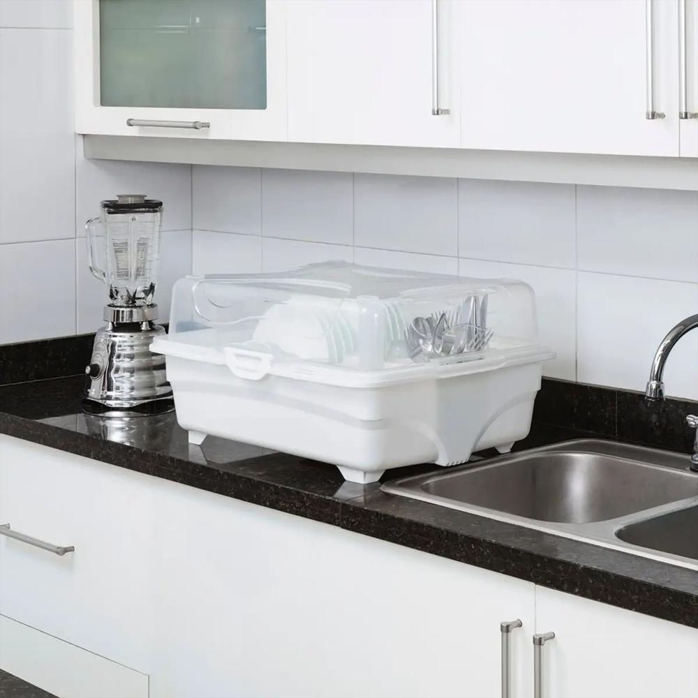 Escurridor Secador De Platos Con Tapa Plástico 48 Lt Color Blanco img #2